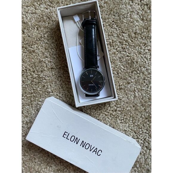 Elon Novac ALEXANDER IOB Black Wristwatch, MSRP $229 - Picture 11 of 14